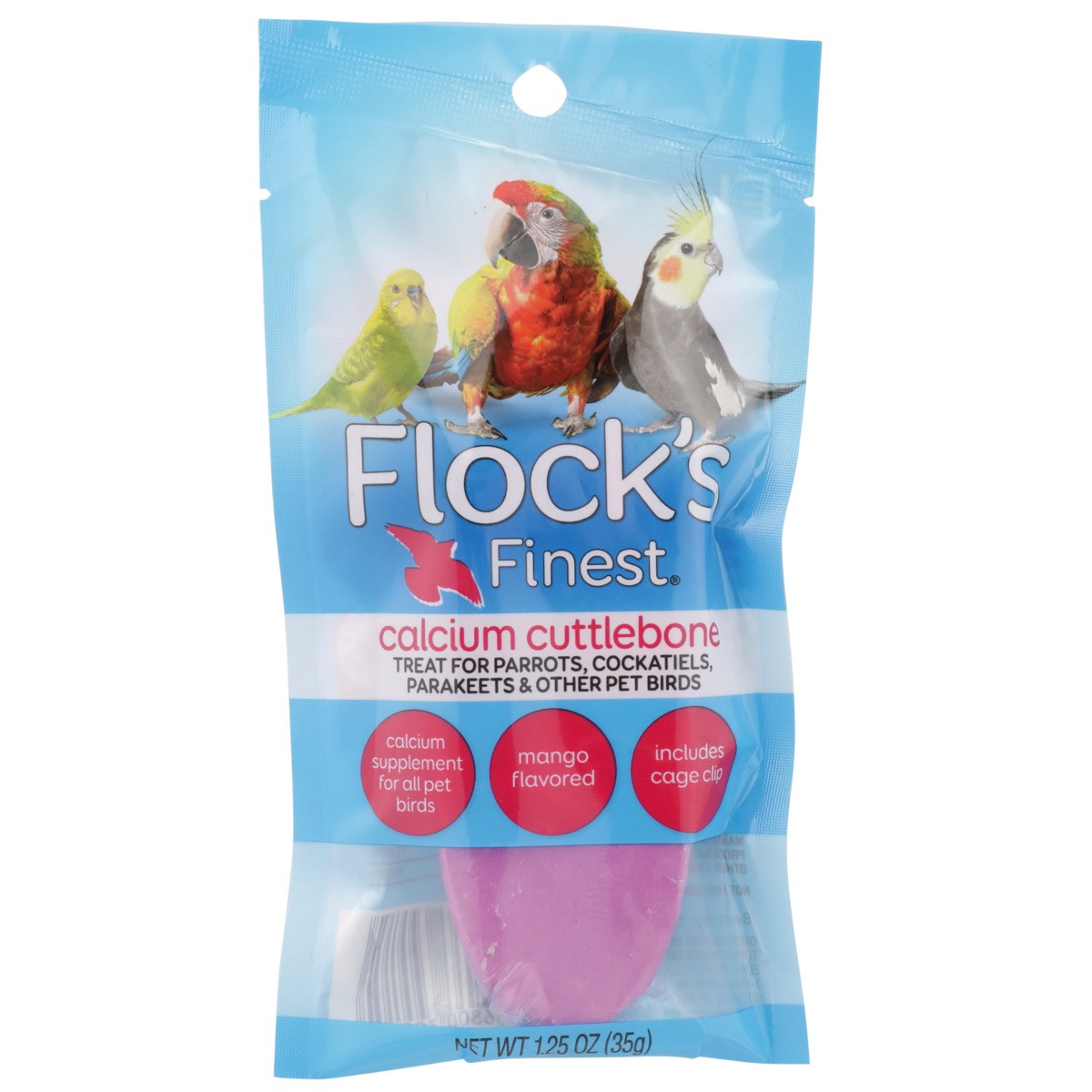 slide 3 of 11, Flock's Finest Mango Flavored Calcium Cuttlebone, 1.25 oz