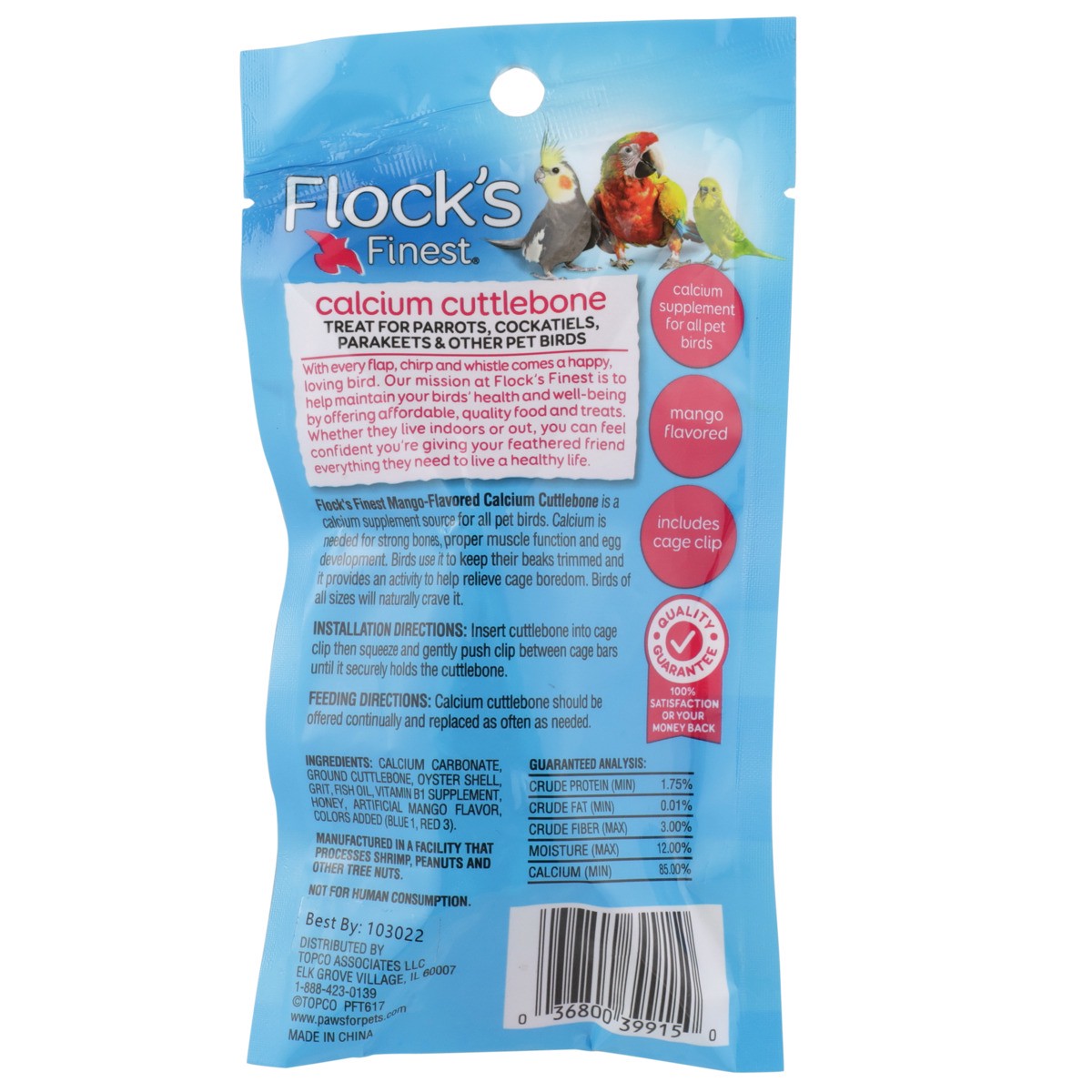 slide 5 of 11, Flock's Finest Mango Flavored Calcium Cuttlebone, 1.25 oz