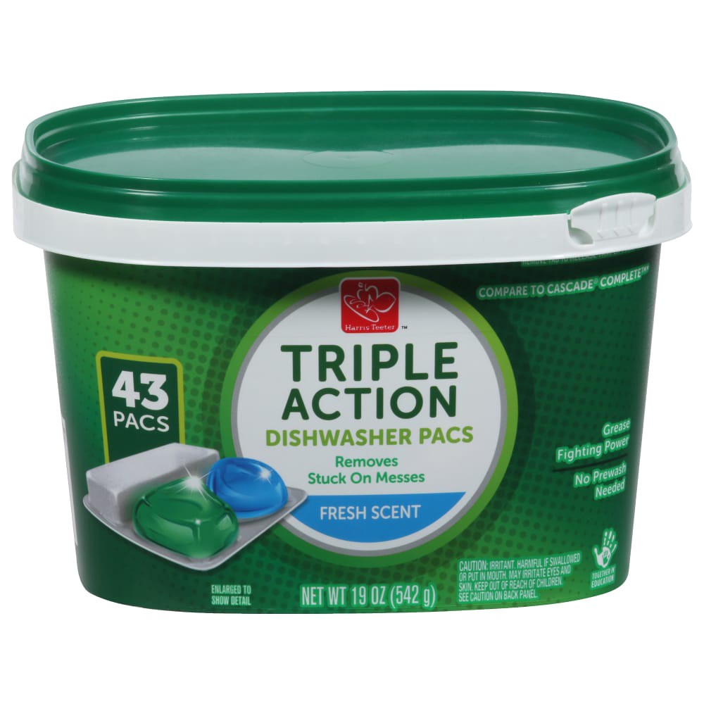 slide 1 of 4, Harris Teeter Triple Action Frsh Dish Pac, 43 ct