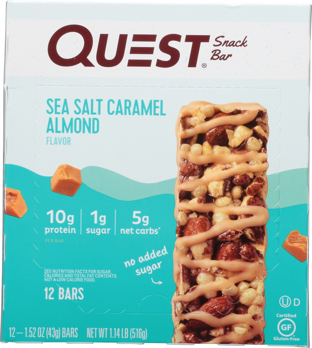 slide 2 of 13, Quest Sea Salt Caramel Almond Flavor Snack Bar 12 ea, 1 ct