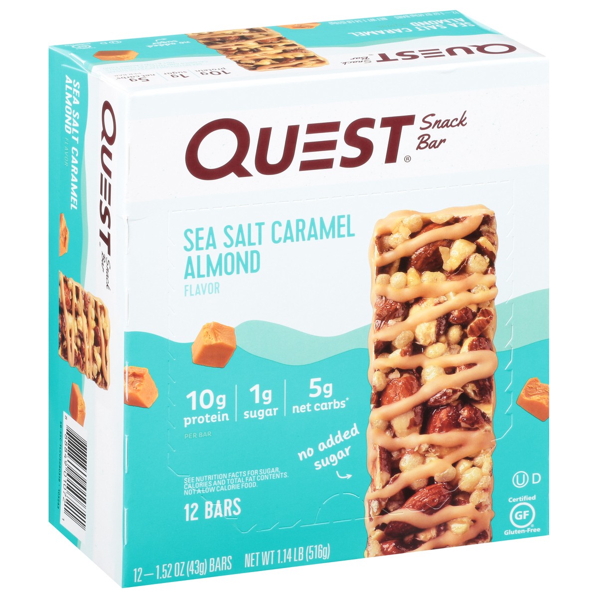 slide 3 of 13, Quest Sea Salt Caramel Almond Flavor Snack Bar 12 ea, 1 ct