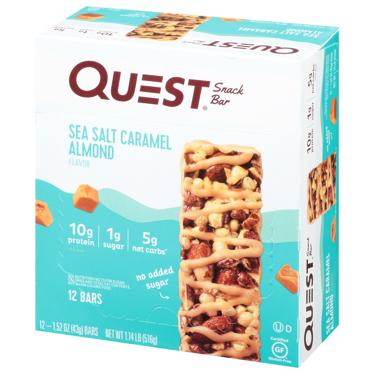 slide 7 of 13, Quest Sea Salt Caramel Almond Flavor Snack Bar 12 ea, 1 ct