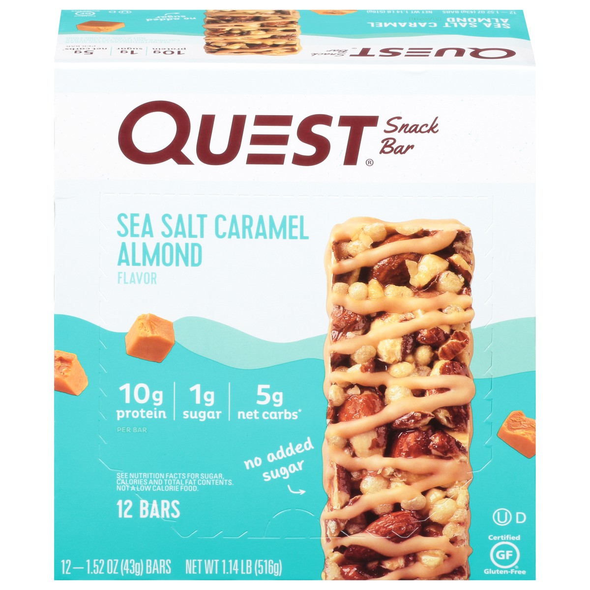 slide 1 of 13, Quest Sea Salt Caramel Almond Flavor Snack Bar 12 ea, 1 ct