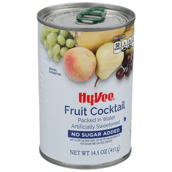 slide 1 of 1, Hy-vee Sweetened Fruit Cocktail In Water, 14.5 oz