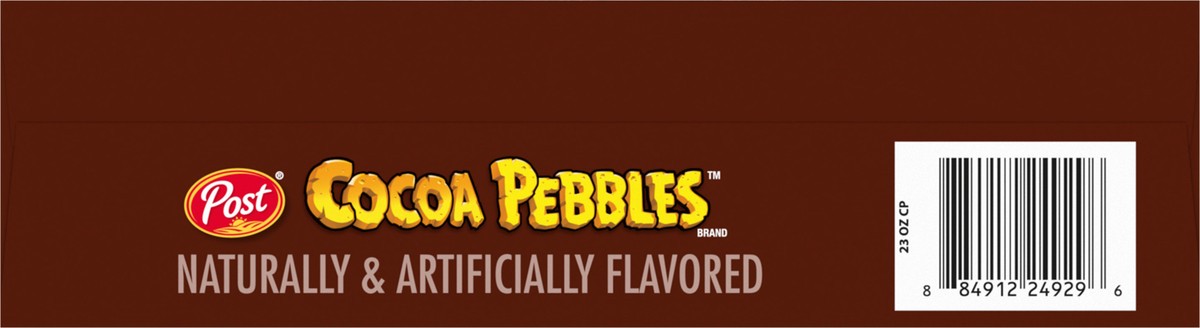 slide 13 of 15, Post Cocoa PEBBLES Cereal, Chocolatey Kids Breakfast Cereal, Gluten Free Rice Cereal, 23 oz Box, 23 oz