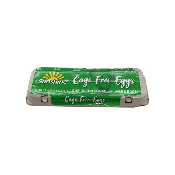 slide 1 of 1, Sunshine Cage Free Large Eggs Grade A, 12 ct