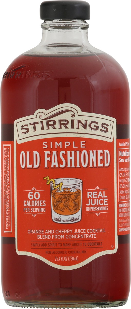slide 8 of 11, Stirrings Sazerac Co., Inc. Stirrings Cocktail Mix, Non-Alcoholic, Simple Old Fashioned, 750 ml