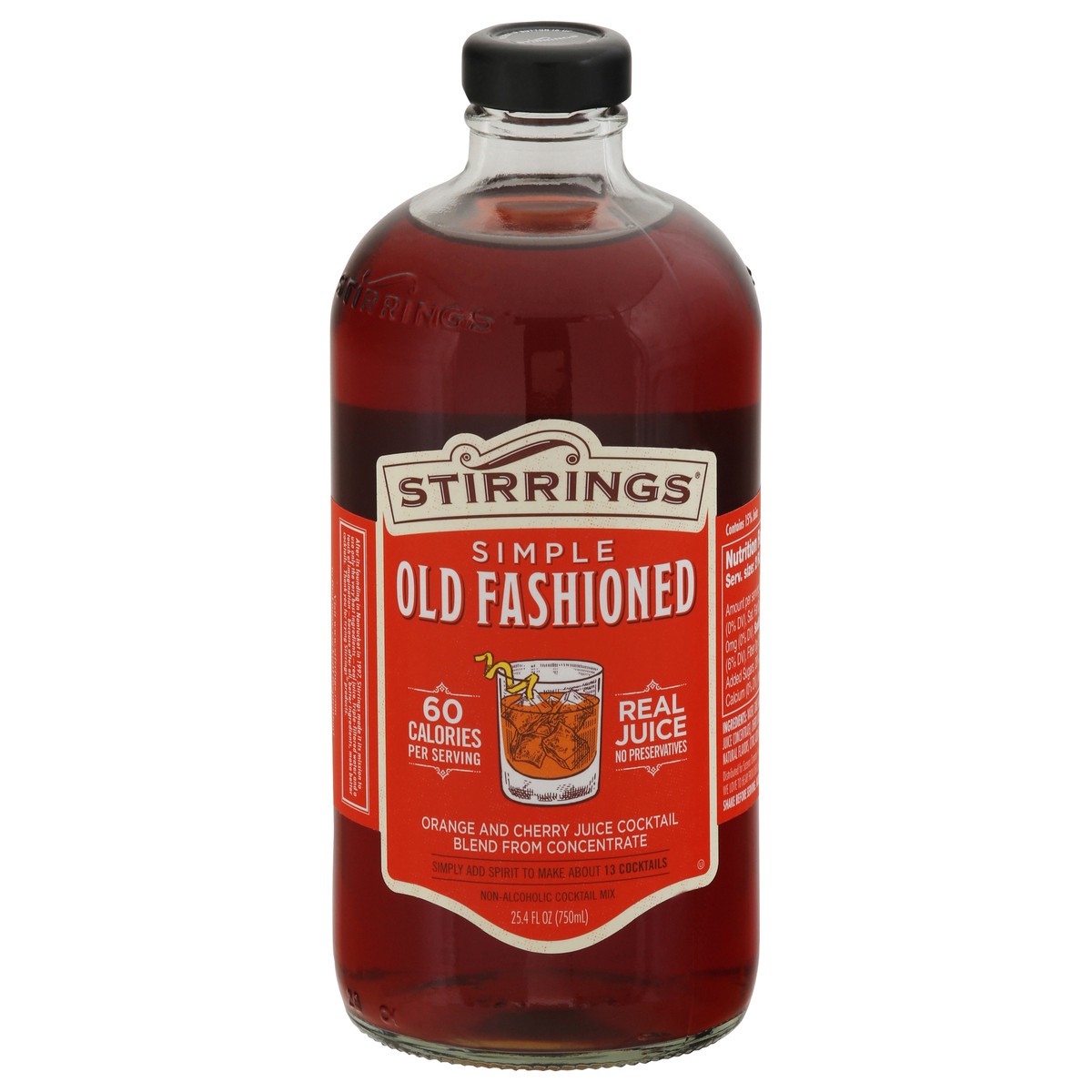 slide 10 of 11, Stirrings Sazerac Co., Inc. Stirrings Cocktail Mix, Non-Alcoholic, Simple Old Fashioned, 750 ml