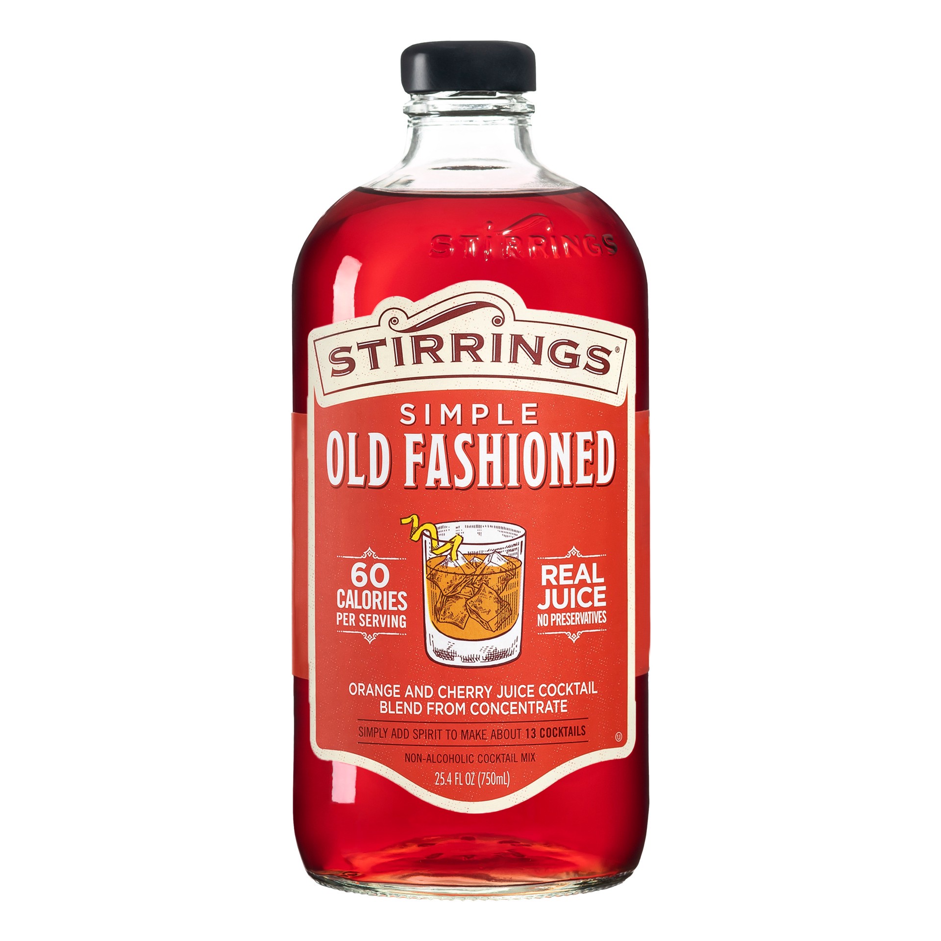 slide 1 of 11, Stirrings Sazerac Co., Inc. Stirrings Cocktail Mix, Non-Alcoholic, Simple Old Fashioned, 750 ml