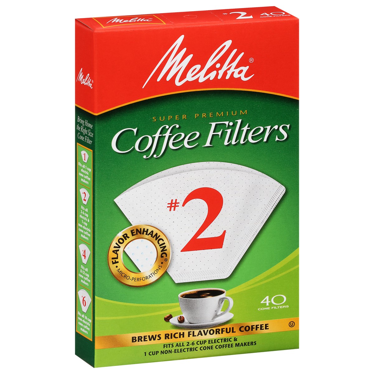 slide 1 of 1, Melitta Super Premium #2 Coffee Filters, 40 ct
