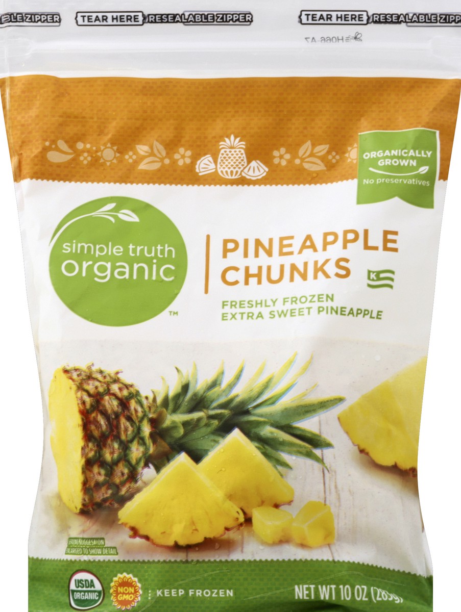 slide 2 of 2, Simple Truth Organic Frozen Pineapple Chunks, 10 oz