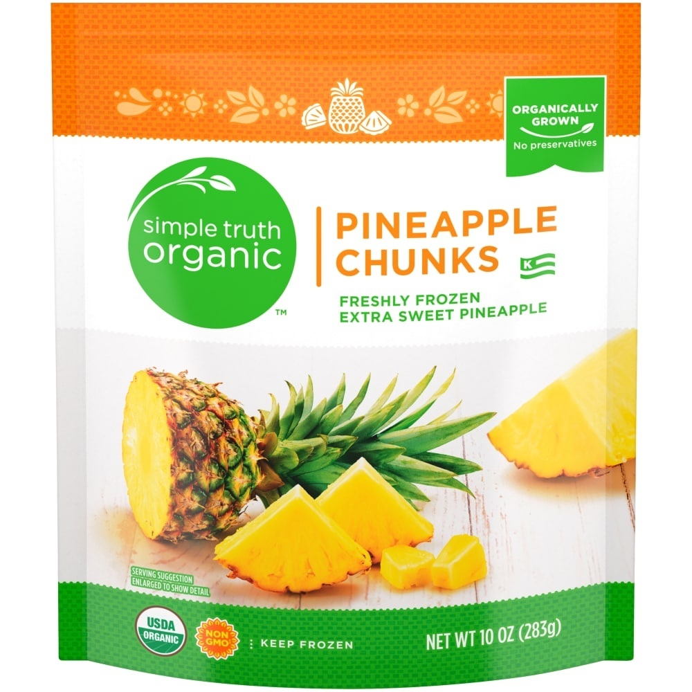 slide 1 of 2, Simple Truth Organic Frozen Pineapple Chunks, 10 oz