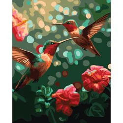 Artists Loft 8" X 10" Hummingbirds Paint-By-Number Kit With Wood Display Hanger By Artist's Loft