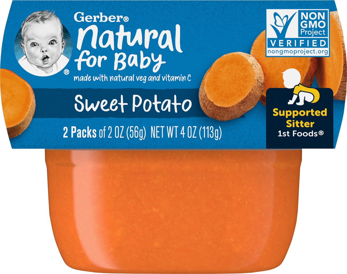 slide 6 of 9, Gerber 1st Foods Sweet Potato Baby Food, 2-2 oz. Tubs, 2 ct