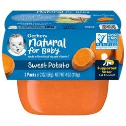 Gerber 1st Foods Sweet Potato Baby Food, 2-2 oz. Tubs