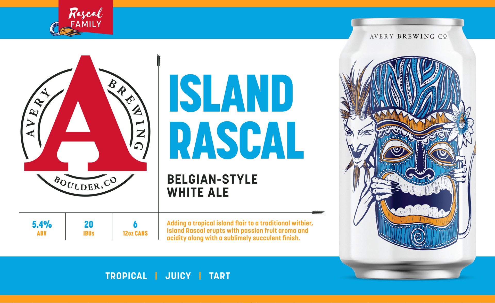 slide 1 of 5, Avery Brewing Island Rascal - 6 Pack 12 fl oz Cans, 6 ct; 12 oz