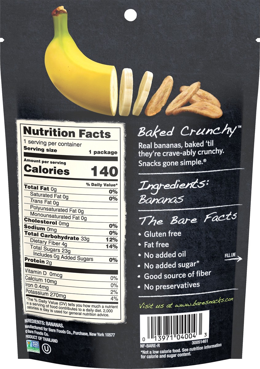 slide 2 of 3, Bare Simple Banana Chips 1.3 oz, 1.3 oz