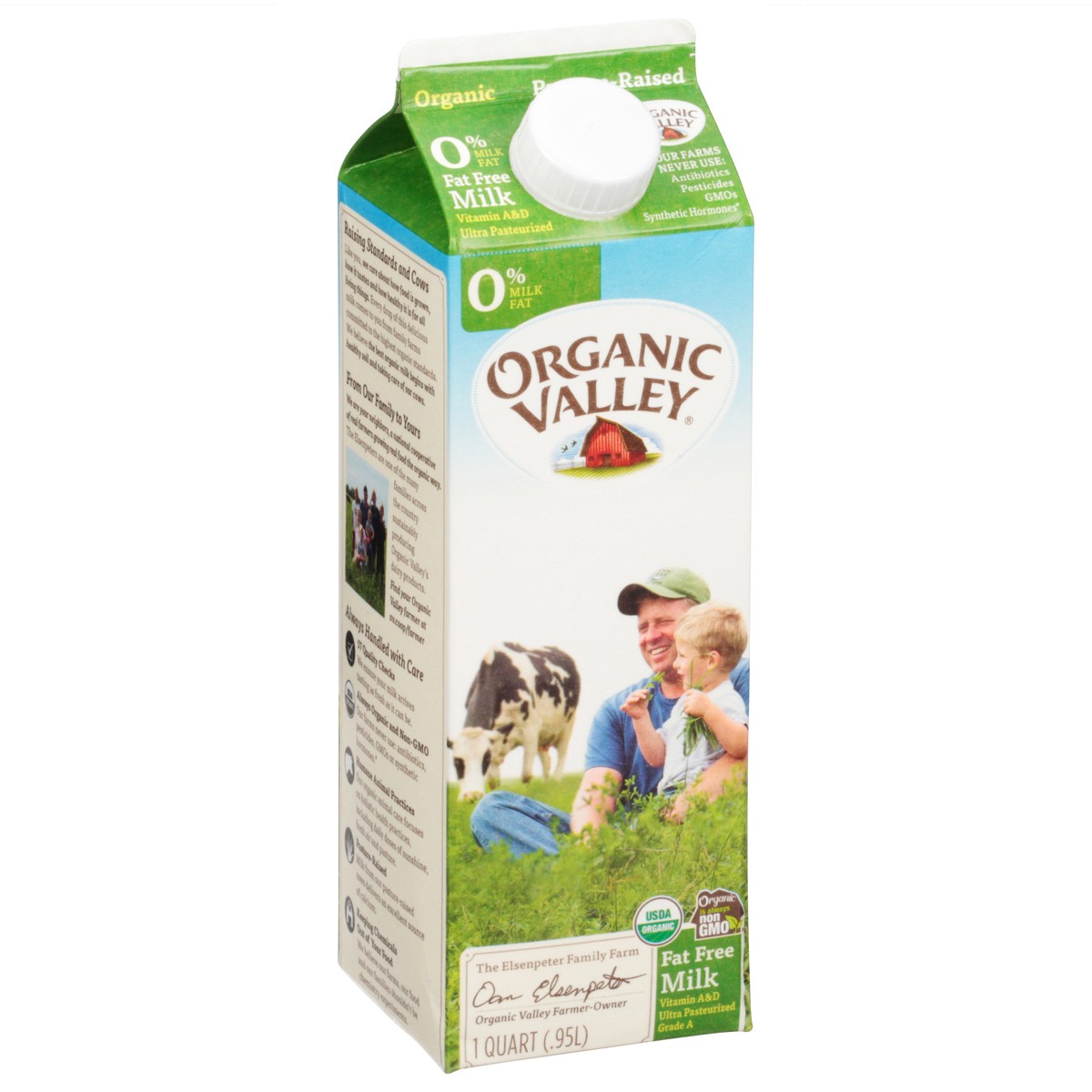 slide 3 of 9, Organic Valley Fat Free Milk 1 qt, 1 qt