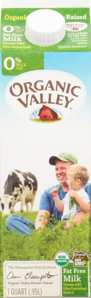 slide 4 of 9, Organic Valley Fat Free Milk 1 qt, 1 qt