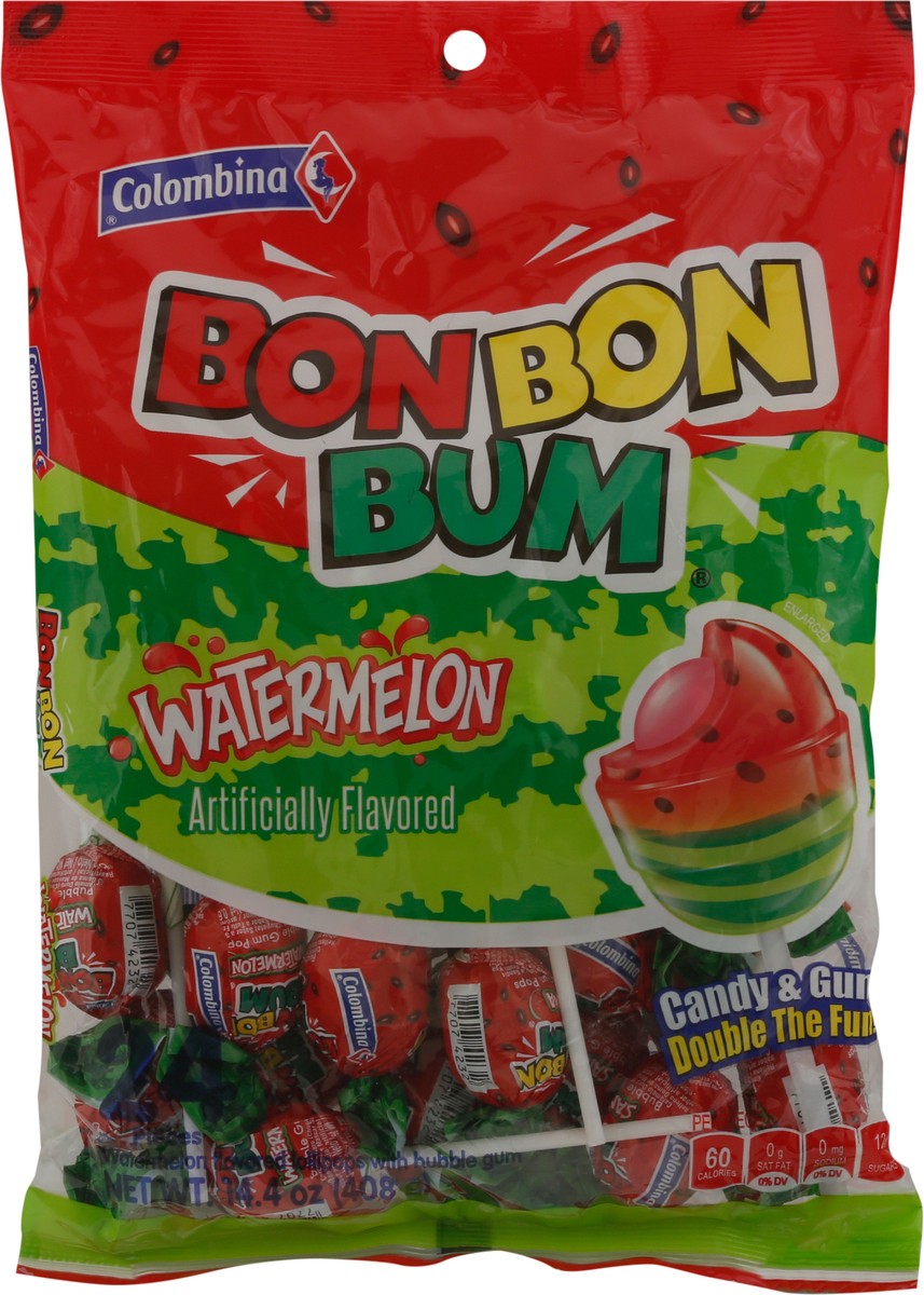 slide 11 of 13, Colombina Bonbon Bum Watermelon Bubble Gum Pops 14.4 oz, 14.4 oz