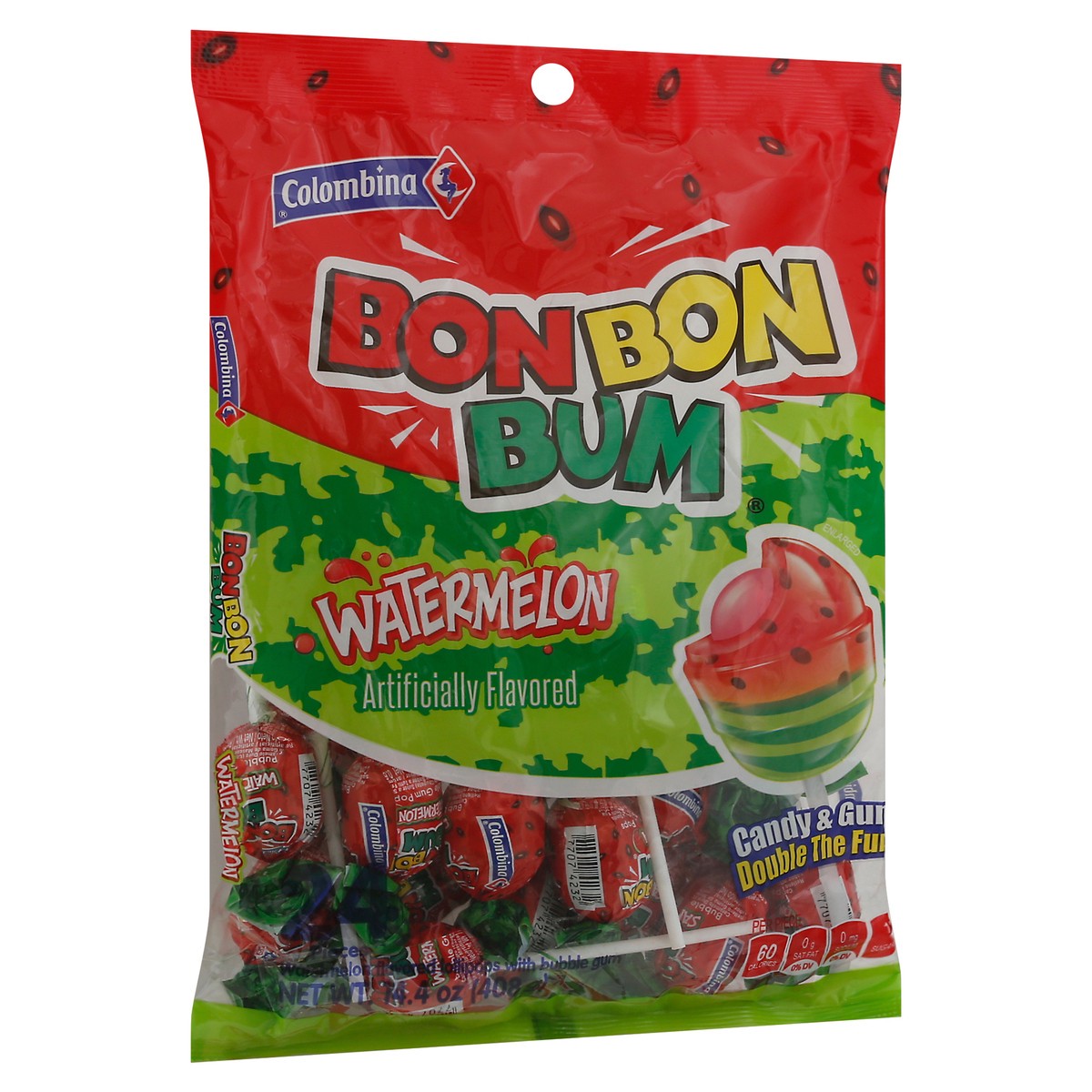 slide 6 of 13, Colombina Bonbon Bum Watermelon Bubble Gum Pops 14.4 oz, 14.4 oz