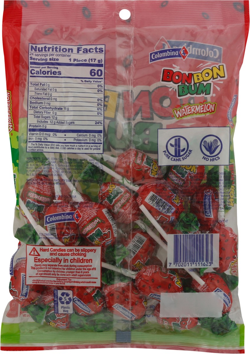slide 8 of 13, Colombina Bonbon Bum Watermelon Bubble Gum Pops 14.4 oz, 14.4 oz