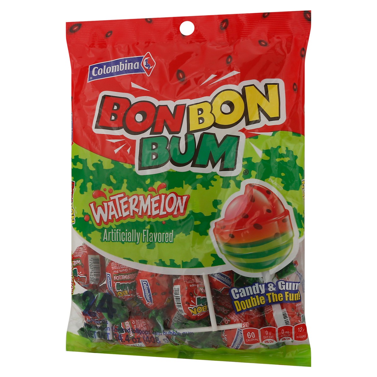 slide 10 of 13, Colombina Bonbon Bum Watermelon Bubble Gum Pops 14.4 oz, 14.4 oz