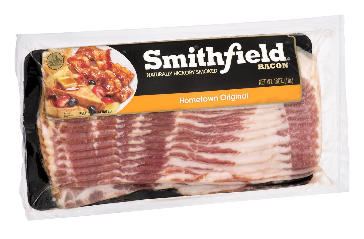 slide 2 of 9, Smithfield Naturally Hickory Smoked Bacon, Hometown Original, 16 oz