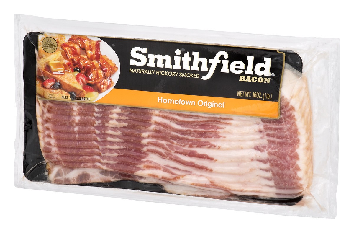 slide 3 of 9, Smithfield Naturally Hickory Smoked Bacon, Hometown Original, 16 oz