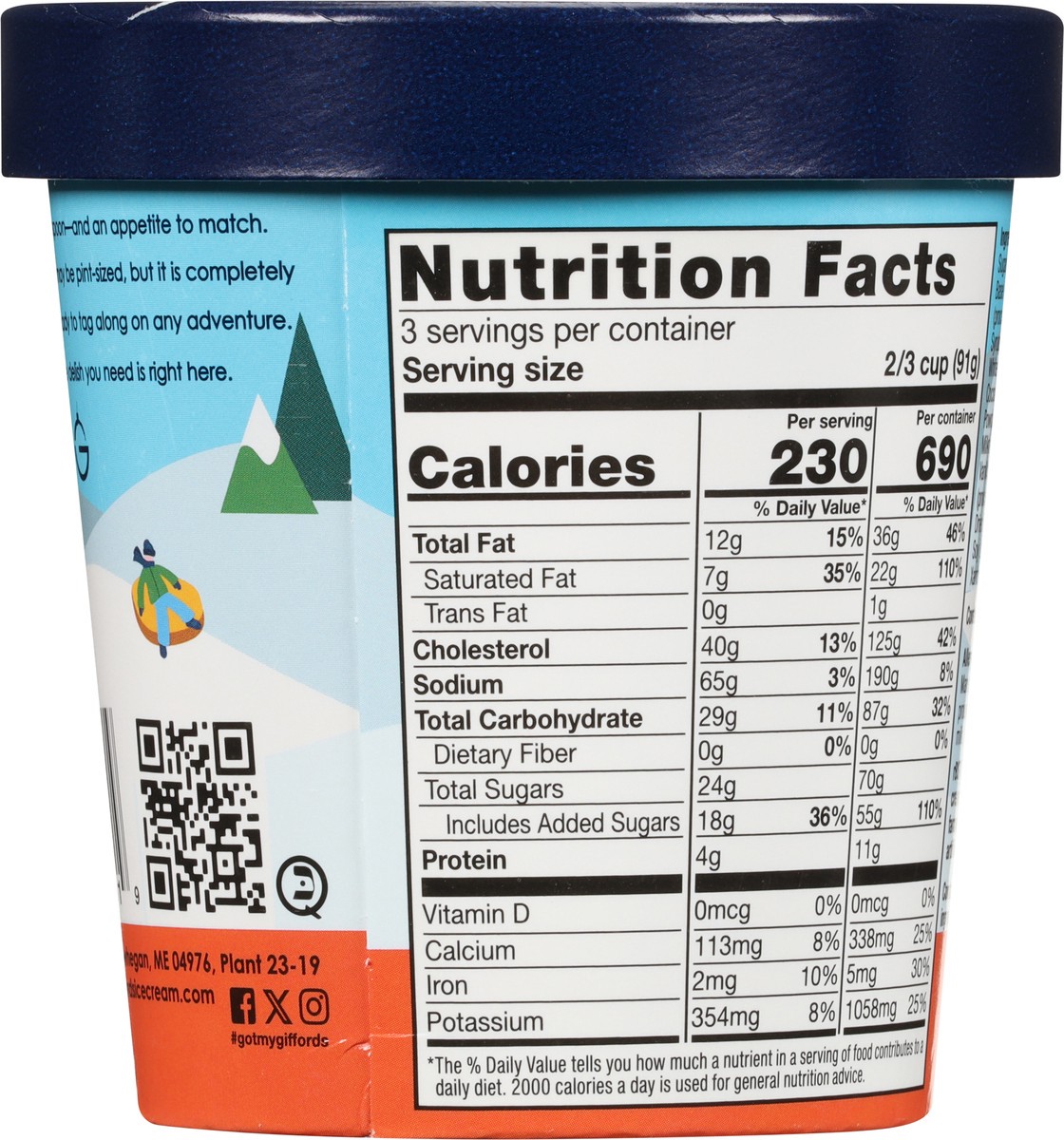 slide 12 of 13, Gifford's HomeMaine Reverse Chocolate Chip Ice Cream 1 pt, 1 pint