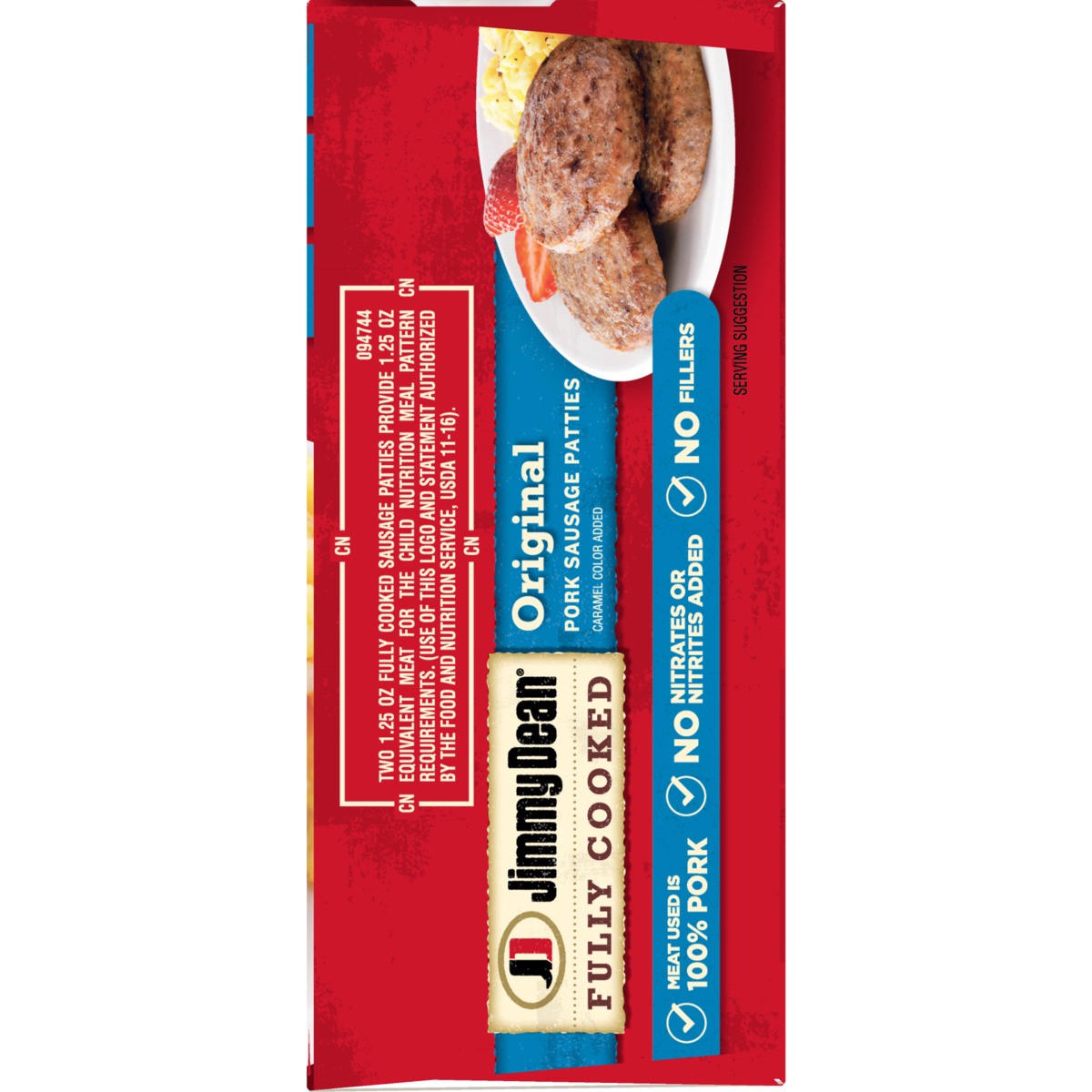 slide 7 of 13, Jimmy Dean Fully Cooked Original Pork Breakfast Sausage Patties, 24 Count, 850.49 g