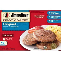 Jimmy Dean Fully Cooked Original Pork Breakfast Sausage Patties, 24 Count