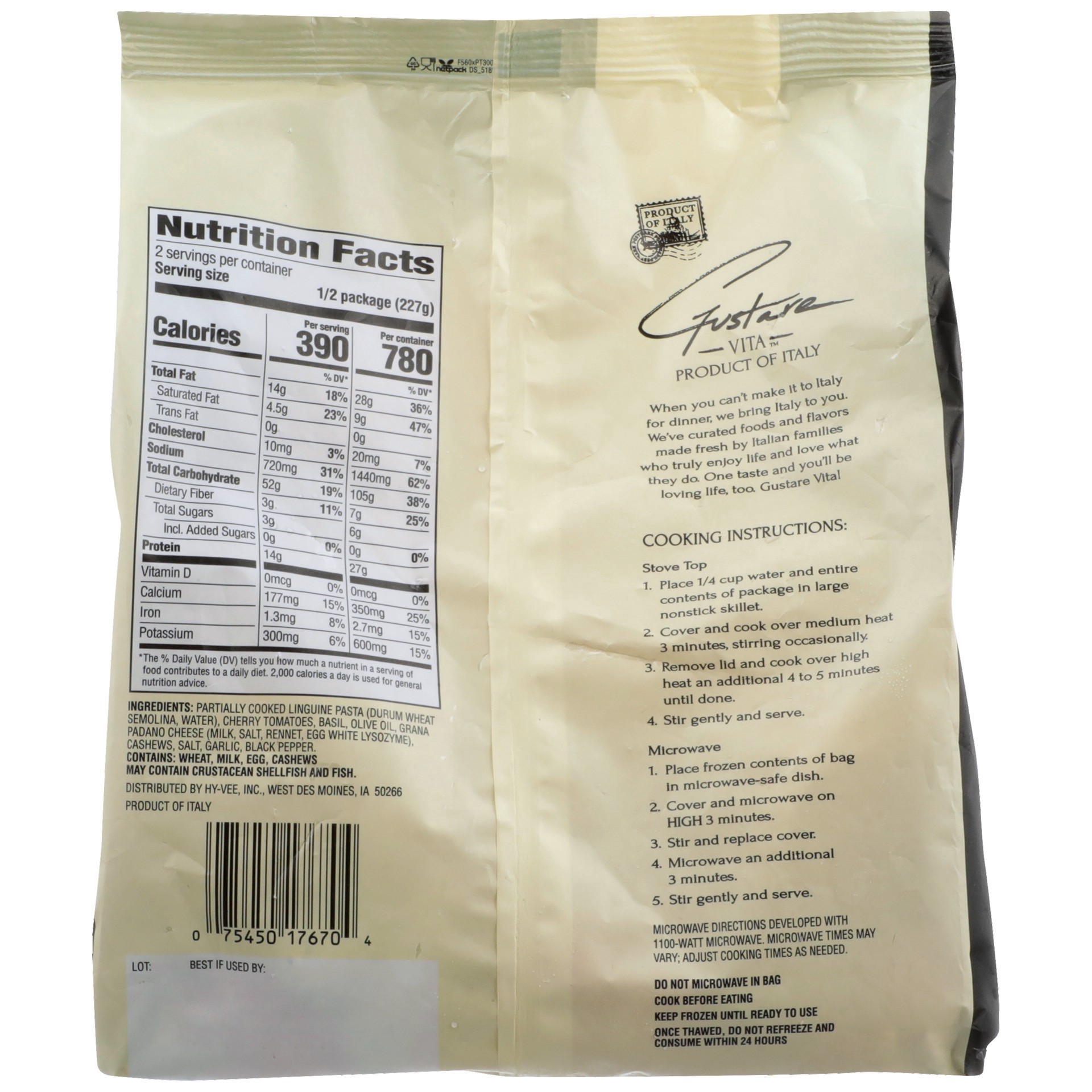 slide 4 of 6, Gustare Vita Linguine with Cherry Tomatoes & Pesto, 16 oz