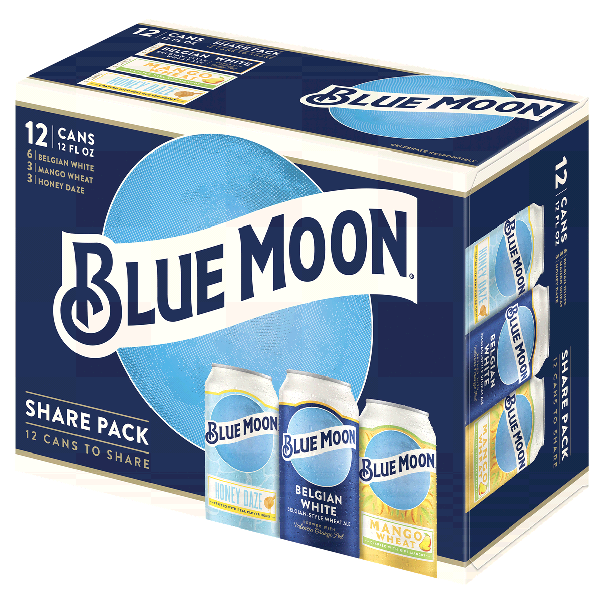 slide 1 of 1, Blue Moon Ale Beer Variety Pack, Craft Beer, Beer, 3.9% - 5.4% ABV, 12 ct; 12 fl oz