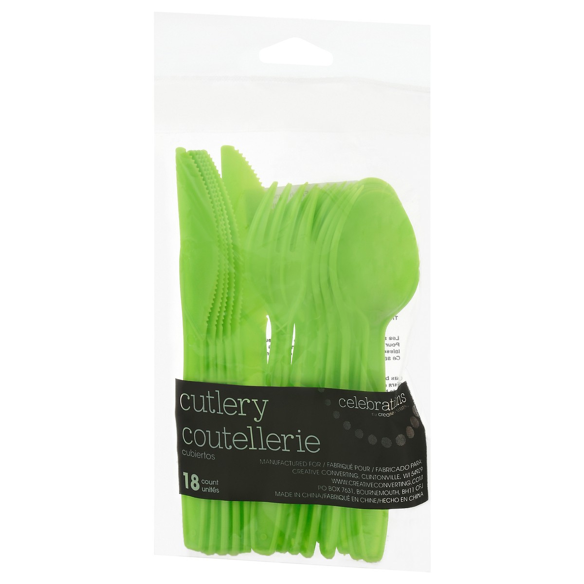 slide 3 of 9, Celebrations Fresh Lime Cutlery 18 ea, 18 ct