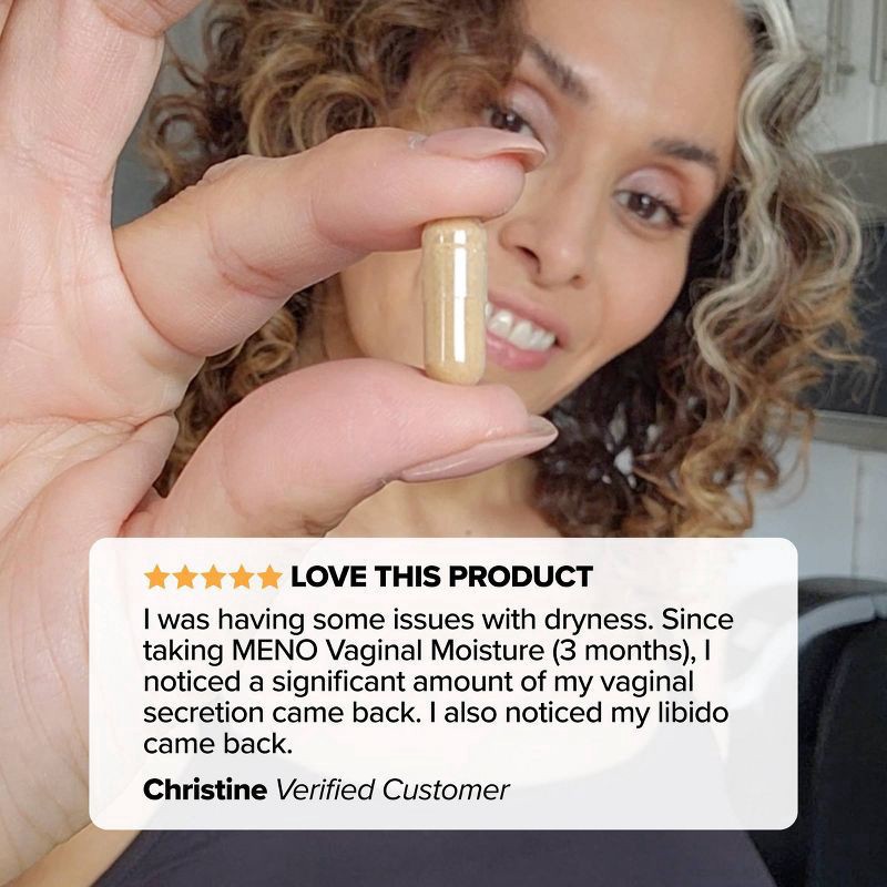 slide 2 of 7, O Positiv Health MENO Vaginal Moisture Capsules for Hormone-Free Vaginal Wetness, Mood, and Relaxation, 60 Ct, 60 ct