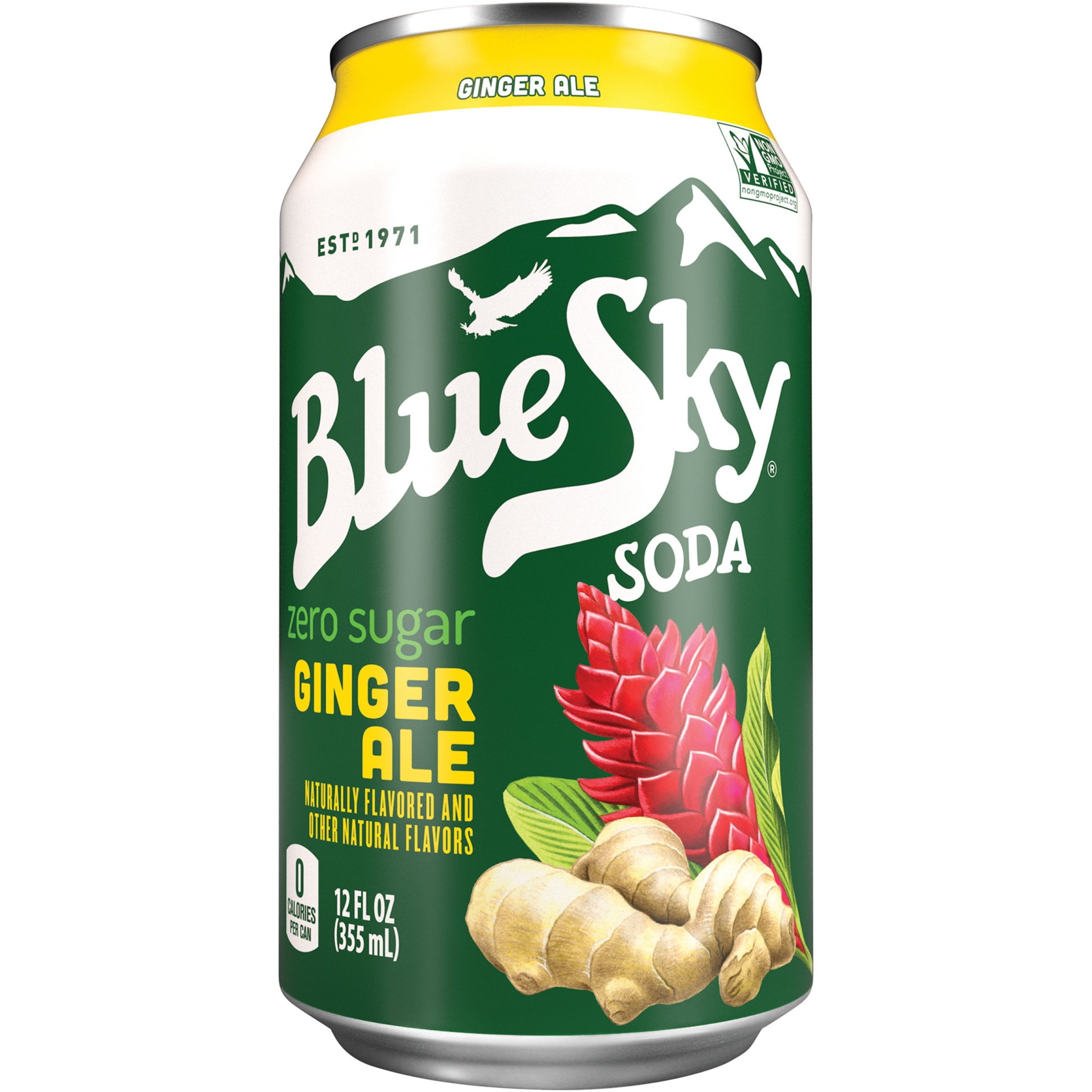 slide 2 of 2, Blue Sky Soda Zero Sugar Ginger Ale, 6 ct; 12 fl oz