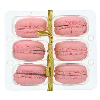 slide 1 of 1, H-E-B Raspberry Macarons, 6 ct