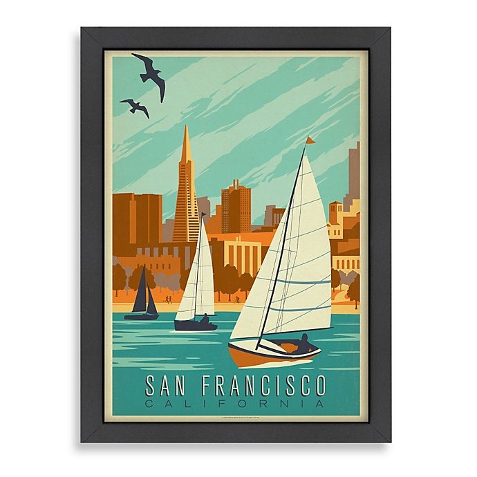 slide 1 of 1, Americanflat San Francisco Sailboats Framed Wall Art, 1 ct