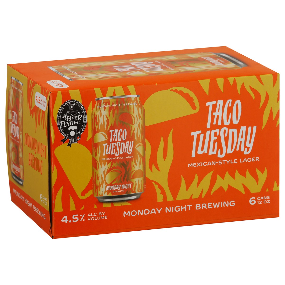 slide 7 of 11, Monday Night Brewing Taco Tuesday Mexican-Style Lager Beer 6 - 12 oz Cans, 6 ct; 12 oz