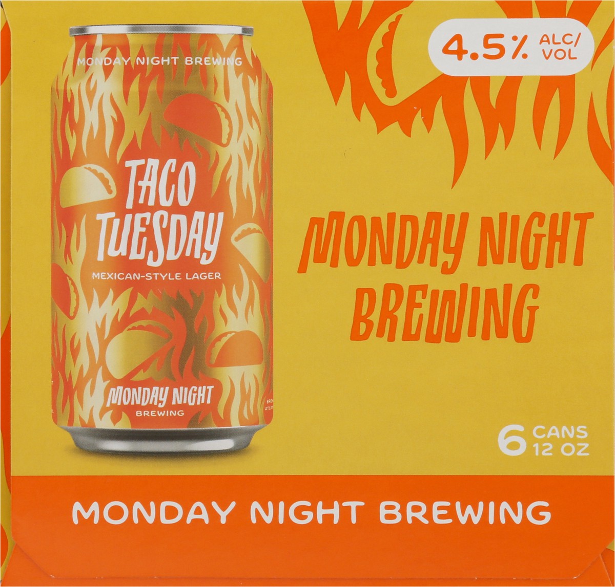slide 9 of 11, Monday Night Brewing Taco Tuesday Mexican-Style Lager Beer 6 - 12 oz Cans, 6 ct; 12 oz