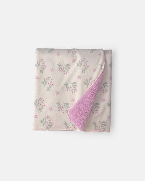 slide 1 of 1, Carters Baby Floral Plush Blanket - Purple/Cream Purple/Cream OSZ, 1 ct