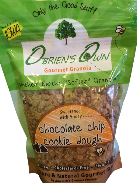 slide 1 of 1, O'Briens Own Granola Choco Chip Cookie Dough, 12 oz