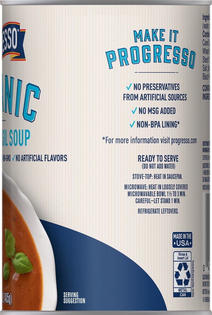 slide 9 of 9, Progresso Organic Tomato Basil Soup 14.3 oz, 14.3 oz