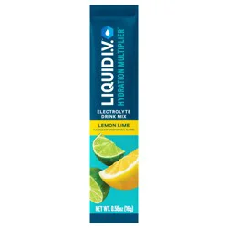 Liquid I.V. Hydration Multiplier - Lemon Lime - Hydration Powder Packets | Electrolyte Powder Drink Mix | Convenient Single-Serving Sticks | Non-GMO | Single Stick