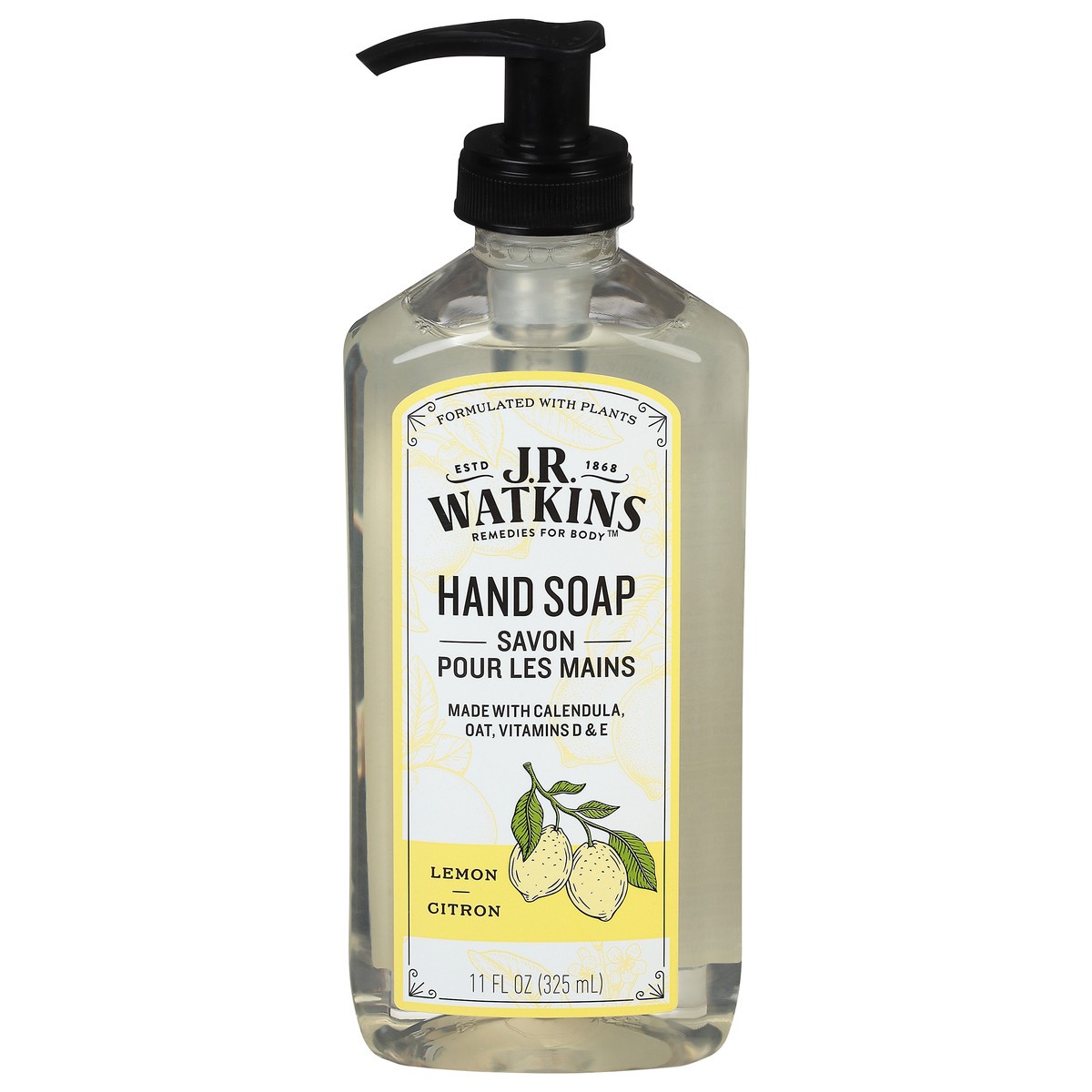 slide 1 of 1, J.R. Watkins Lemon Citron Hand Soap 11 fl oz, 11 fl oz