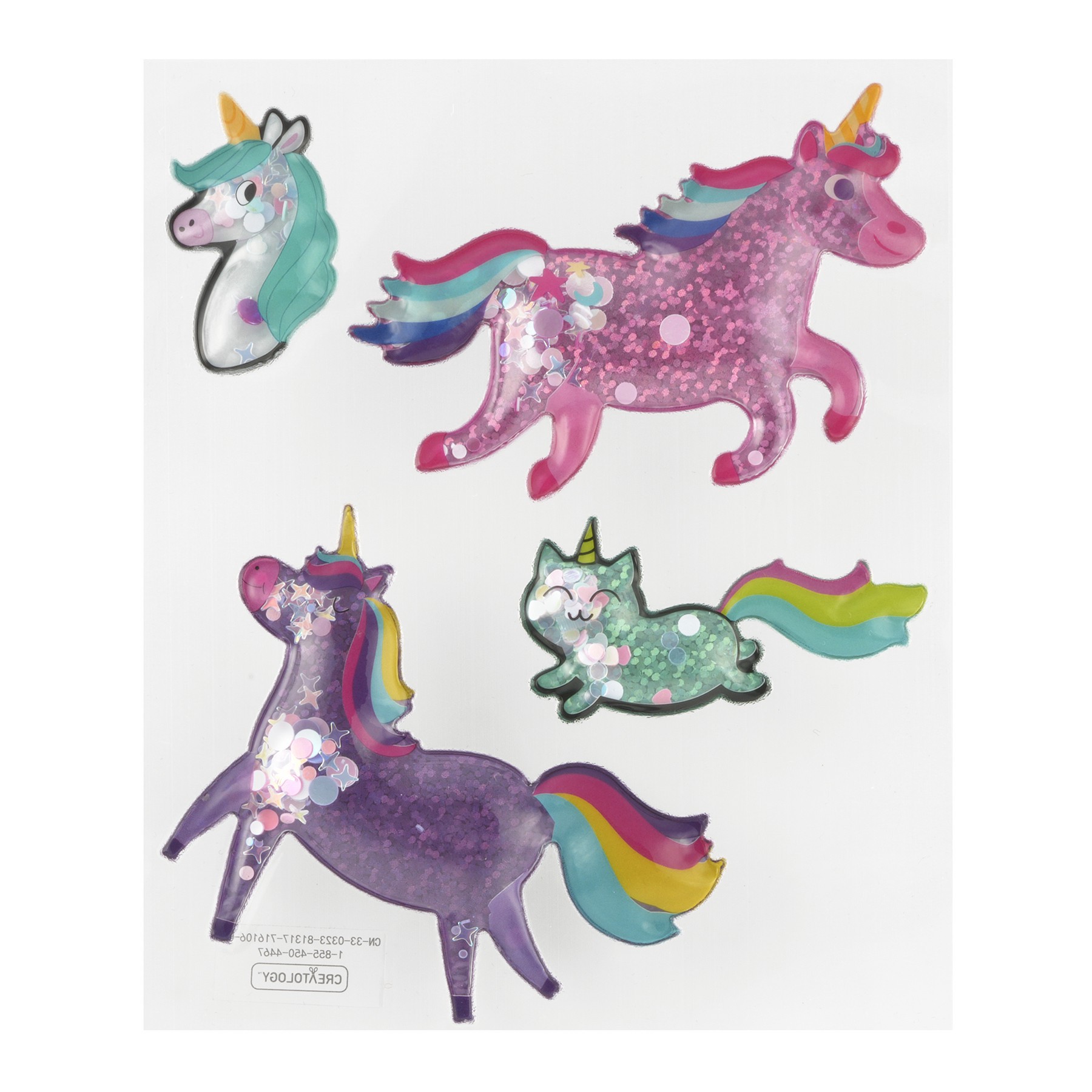 slide 2 of 3, Unicorn Shaker Stickers By Creatology, 0.9 in - 3 in