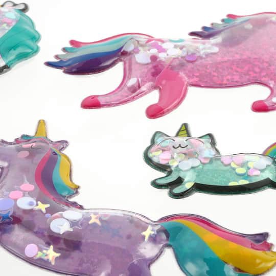 slide 1 of 3, Unicorn Shaker Stickers By Creatology, 0.9 in - 3 in