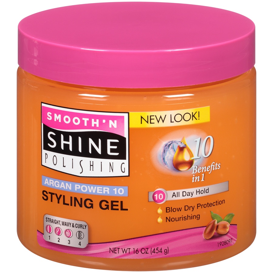 slide 1 of 5, Smooth 'n Shine Polishing Argan Power 10 Nourishing Styling Gel, 1 ct