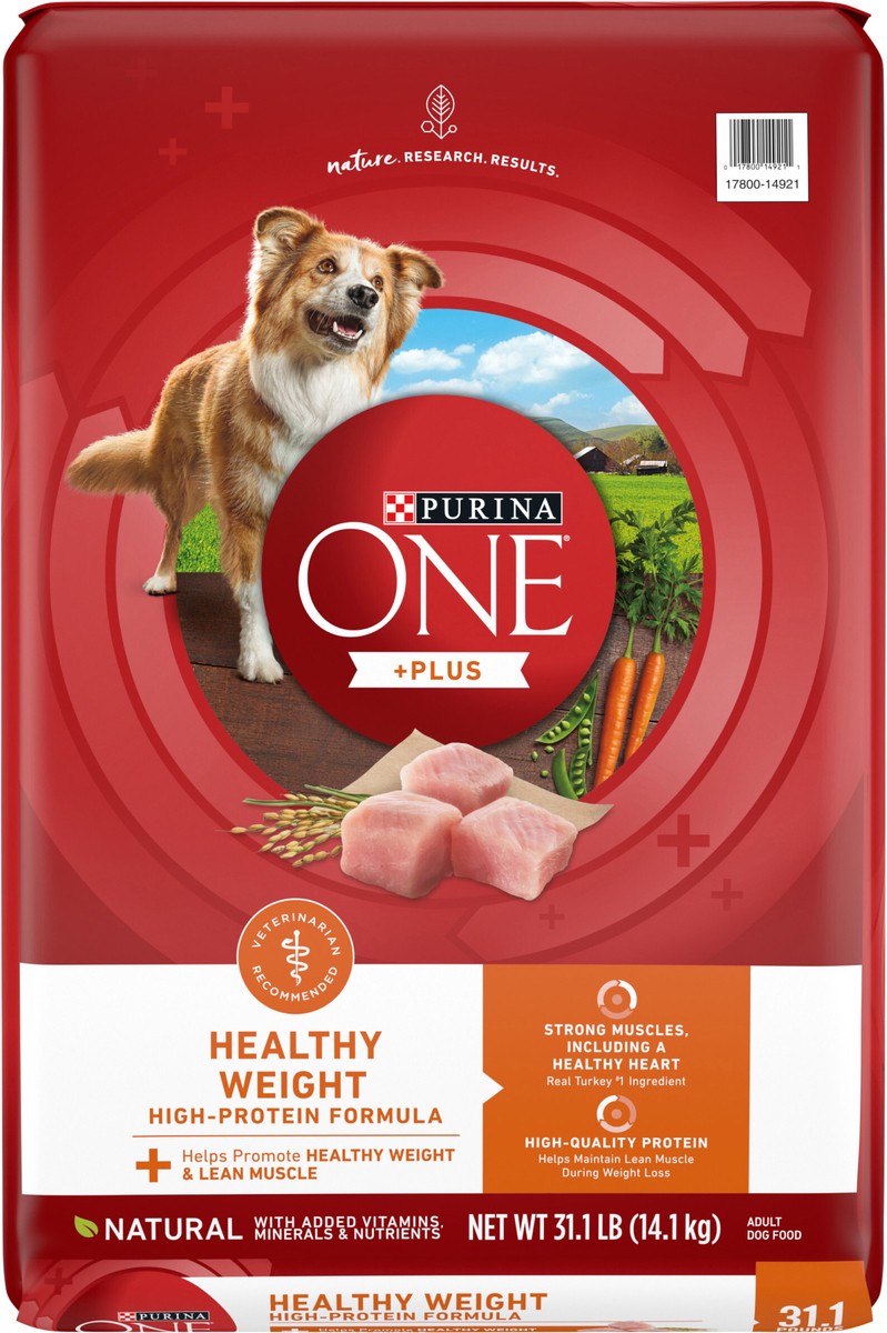 slide 9 of 9, ONE Purina ONE Plus Healthy Weight High-Protein Dog Food Dry Formula, 31.1 lb
